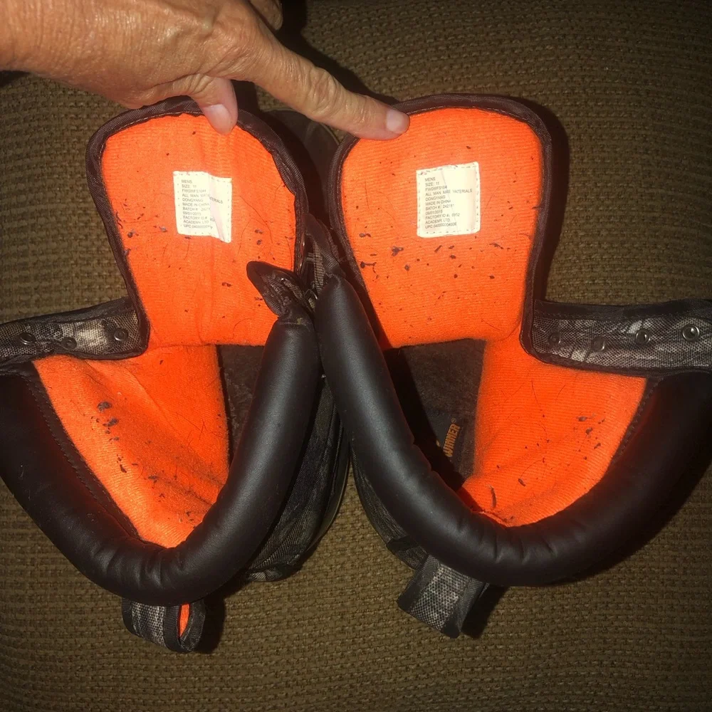 Camo Orange Lined Waterproof Boots